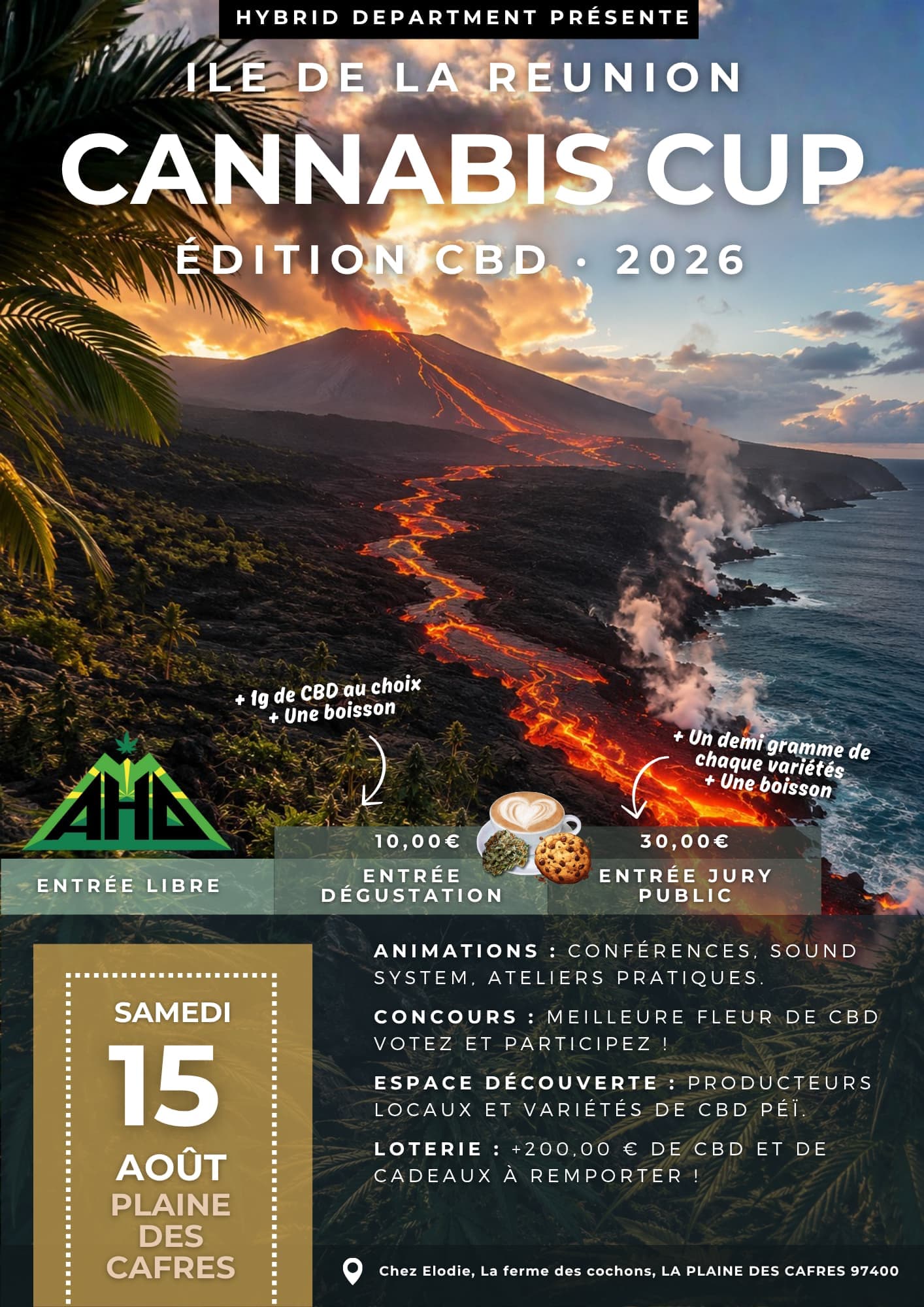 Affiche Cannabis Cup CBD · Édition 2026 · ile de La Réunion