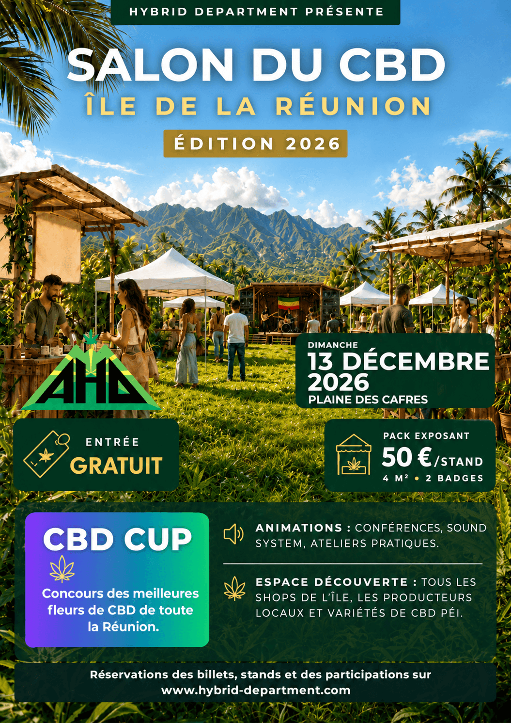 Affiche Salon du CBD · Édition 2026 · Île de La Réunion