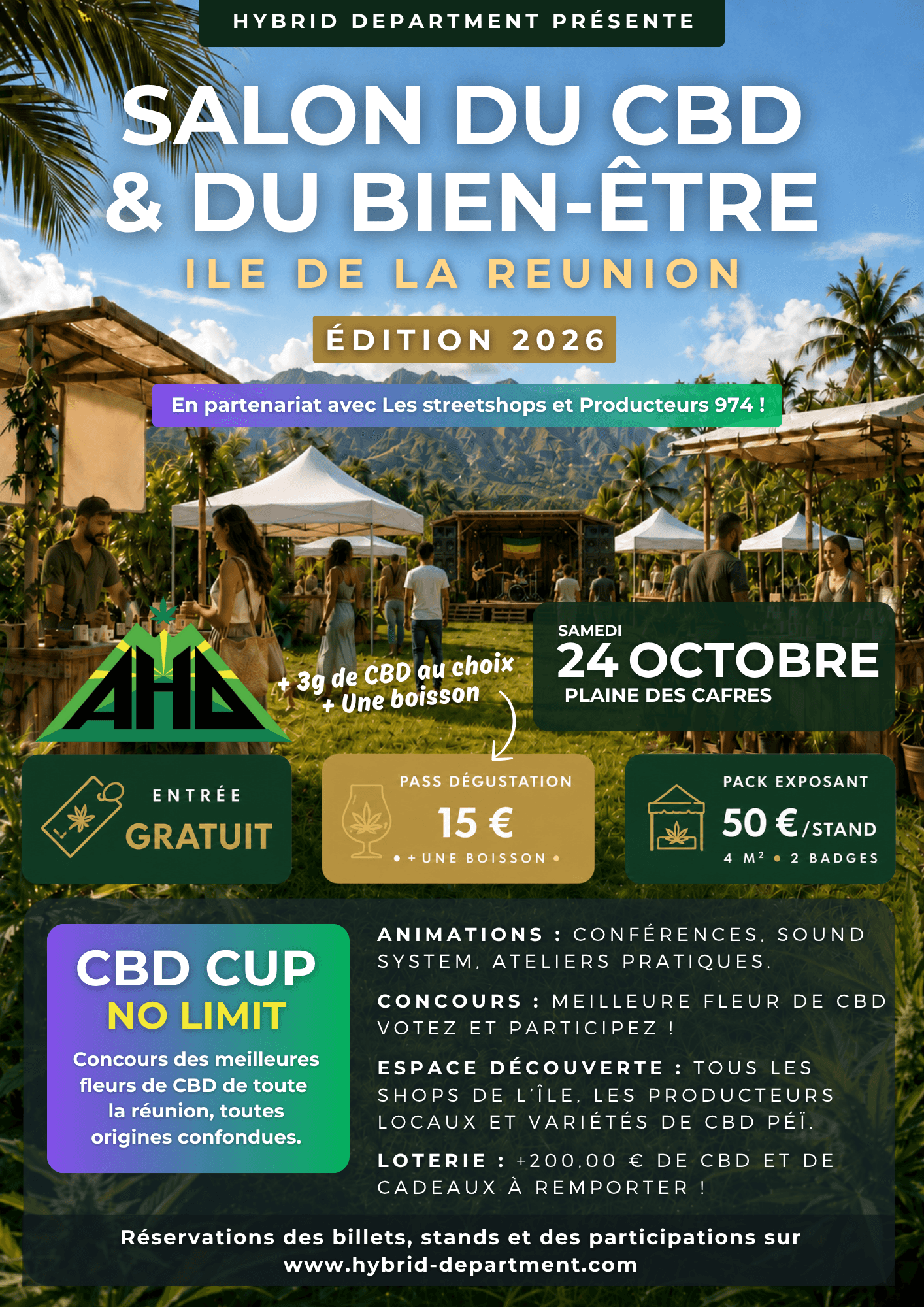 Affiche Salon du CBD · Édition 2026 · Île de La Réunion