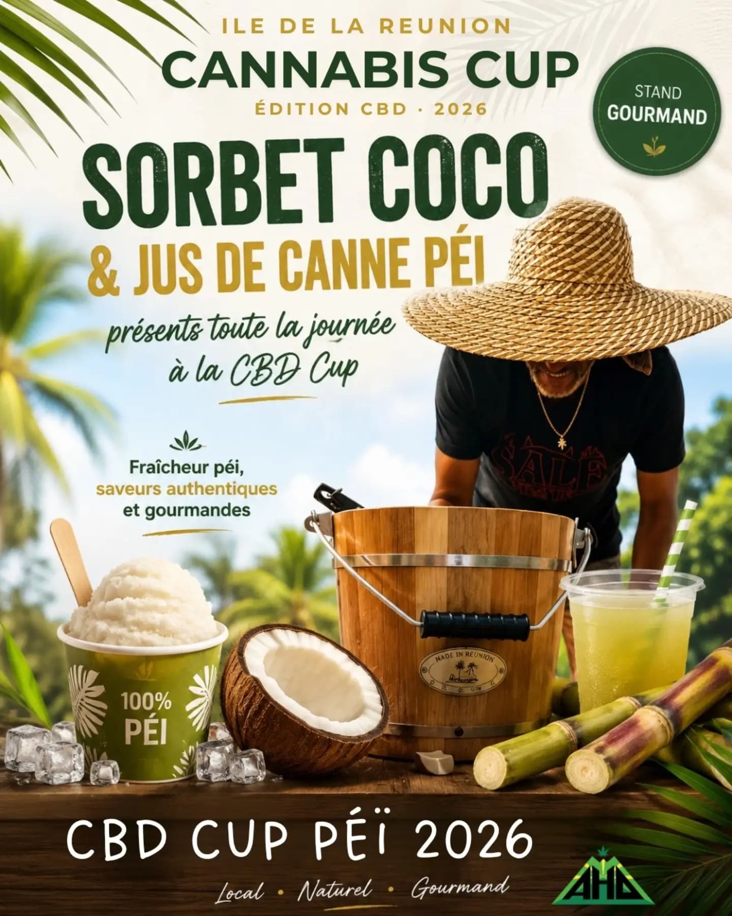 Sorbet coco & jus de canne péi · Stand gourmand